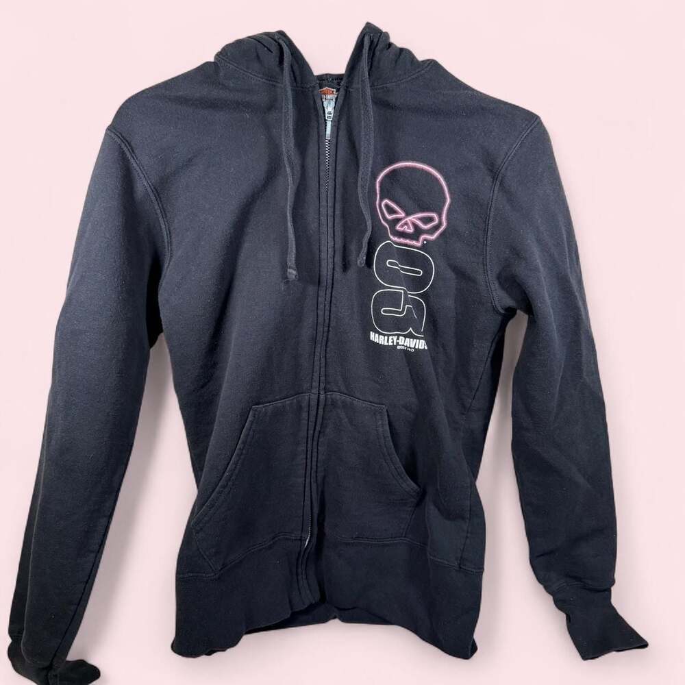 Harley-Davidson Reno NV Skull Zip-Up Hoodie Black